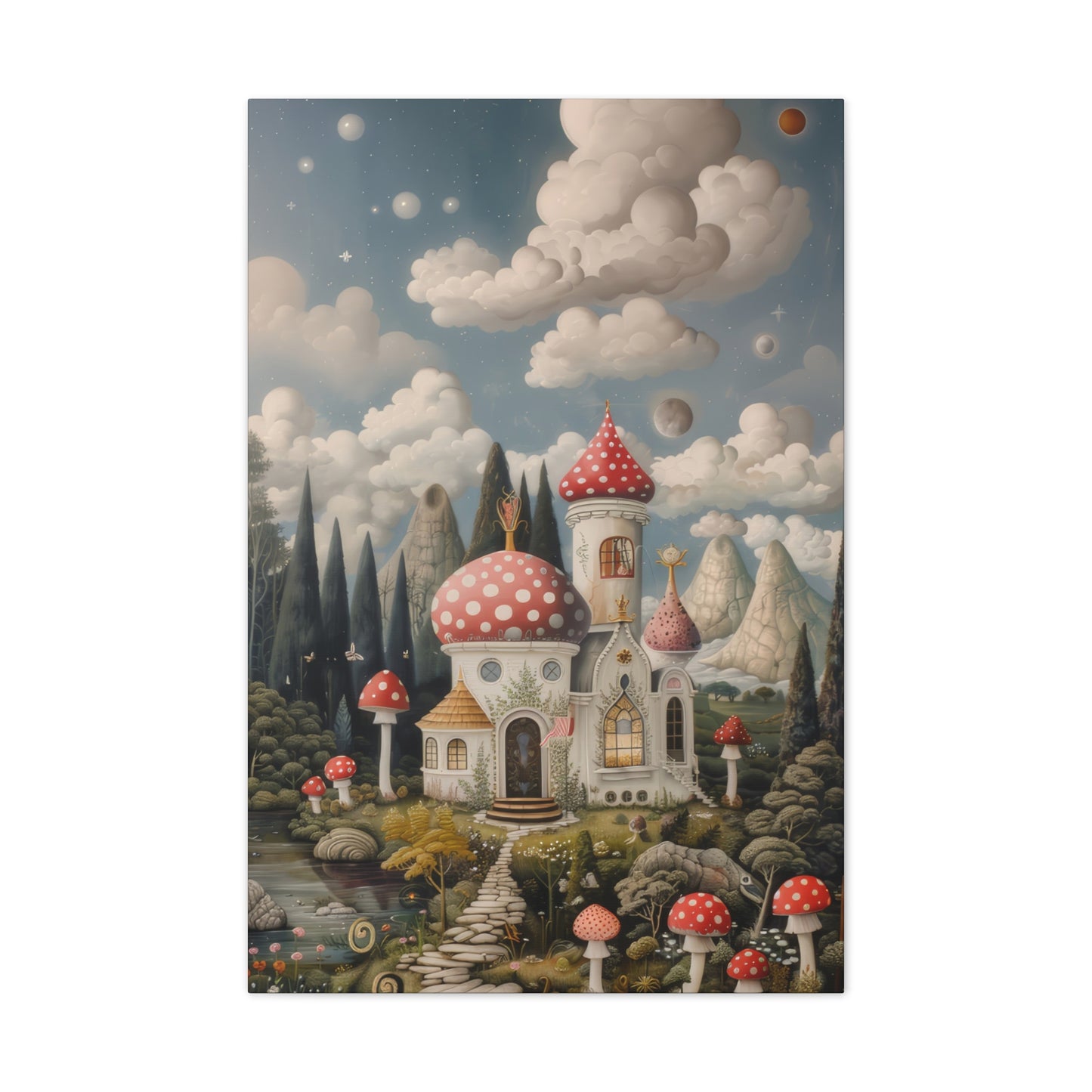 Mushroom Castle - Canvas Stretched, 0.75"