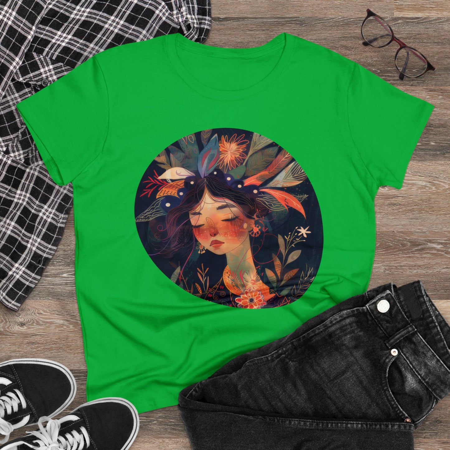 Flower Girl - Flowers - Women's Midweight Cotton Tee