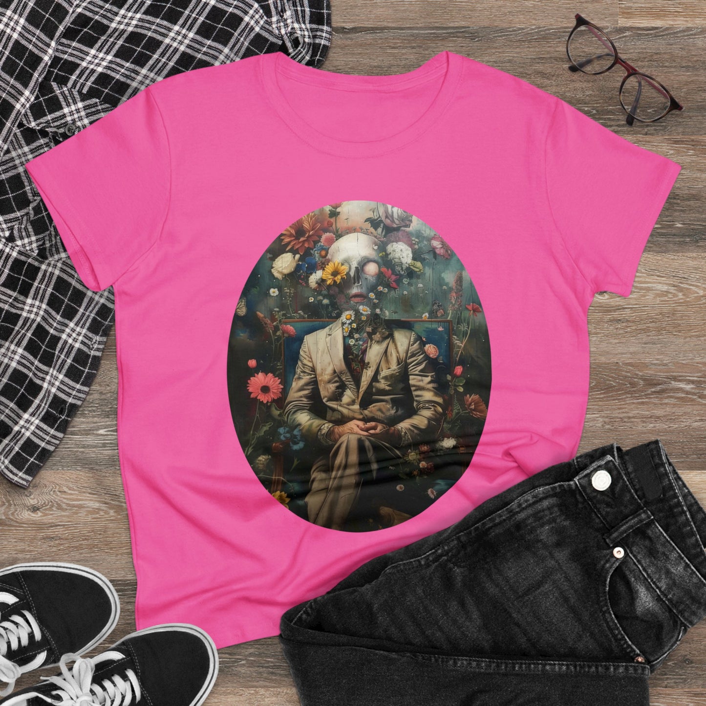 Flowers on My Mind - Women's Midweight Cotton Tee