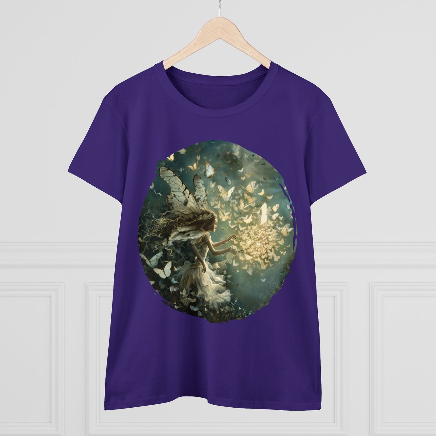 Fairy and Butterflies - Fantasy - Women's Midweight Cotton Tee