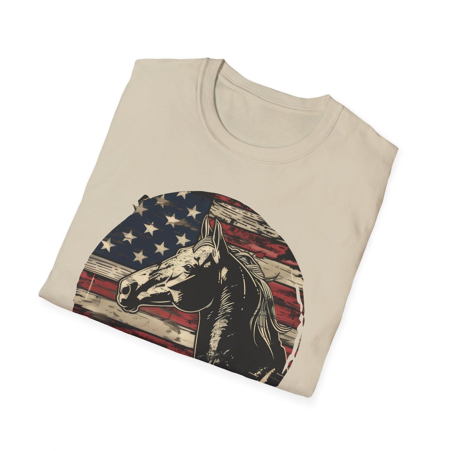 Horse and Flag - Unisex Softstyle T-Shirt