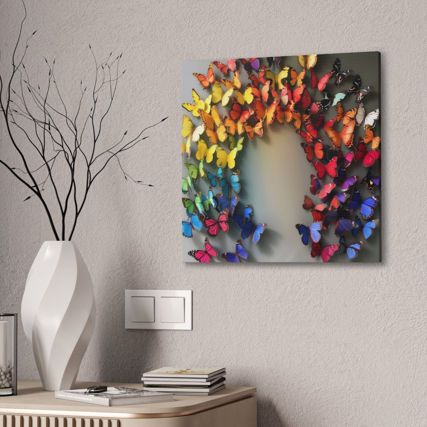 Butterfly Rainbow - Canvas Stretched, 0.75"