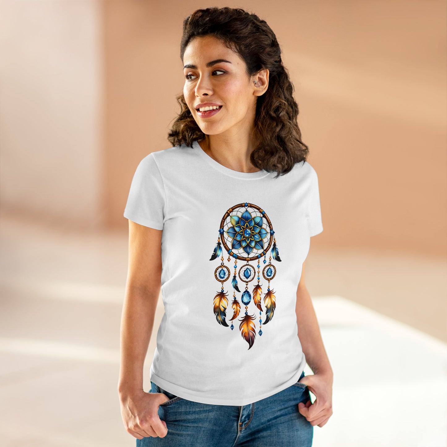 Topaz Dream Catcher - Scorpio - Astrology - Women's Midweight Cotton Tee