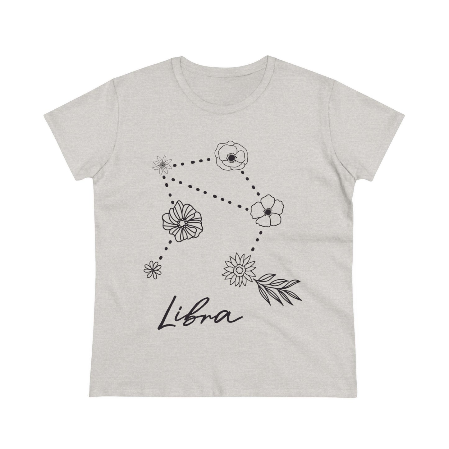 Flower Constellation - Libra - Astrology - Women's Midweight Cotton Tee