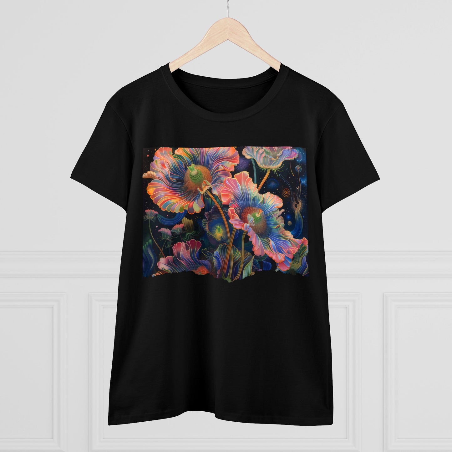 Pastel Flowers - Women's Midweight Cotton Tee