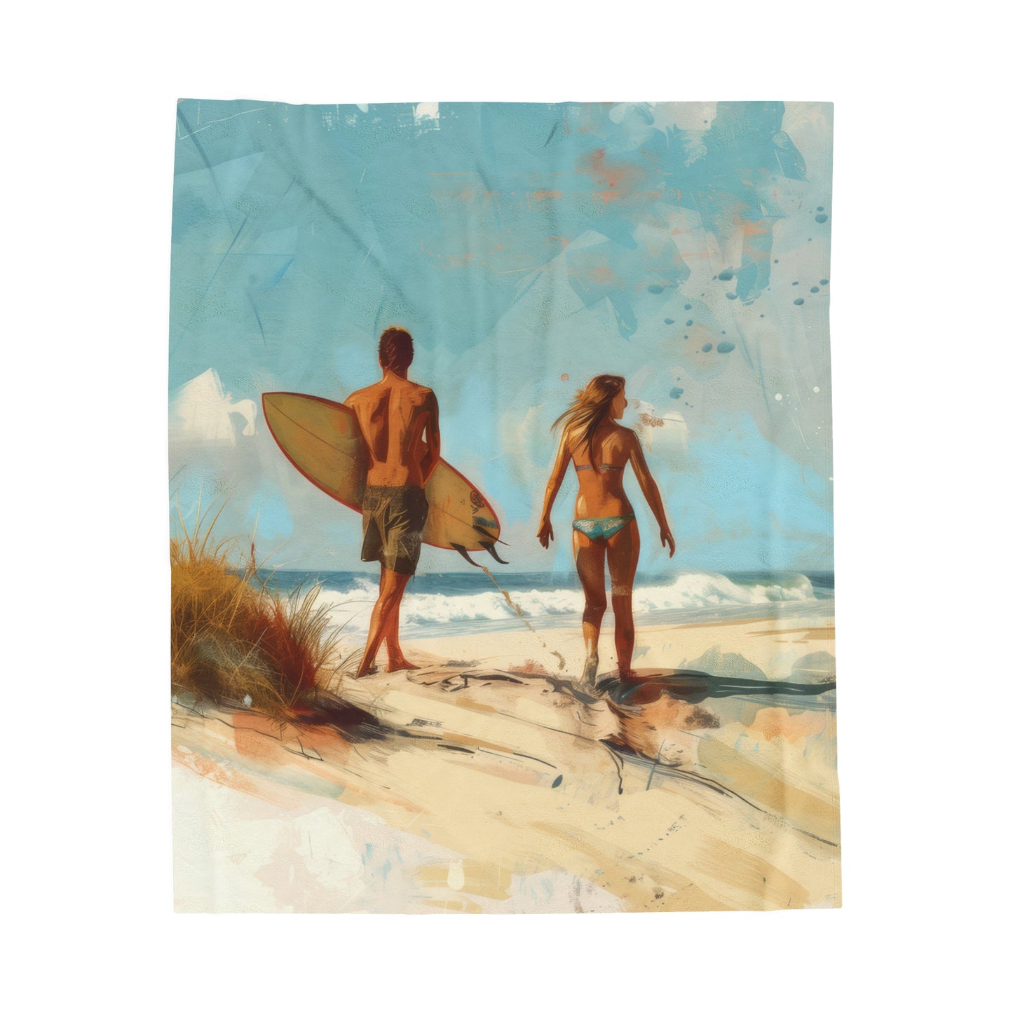 Surf Day - Velveteen Plush Blanket