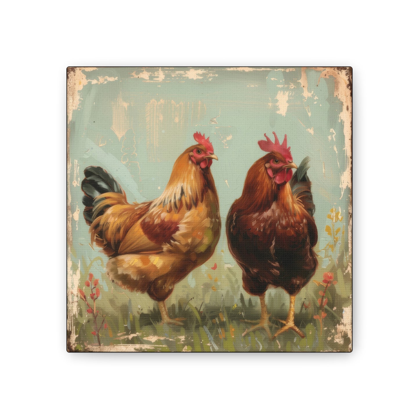 Chickens - Canvas Stretched, 0.75" - Canvas Stretched, 0.75"