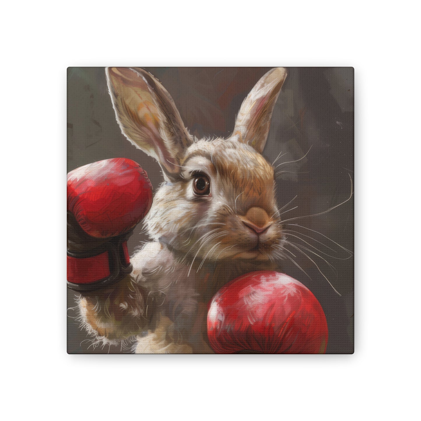 Bunny Pugilist - Canvas Stretched, 0.75"