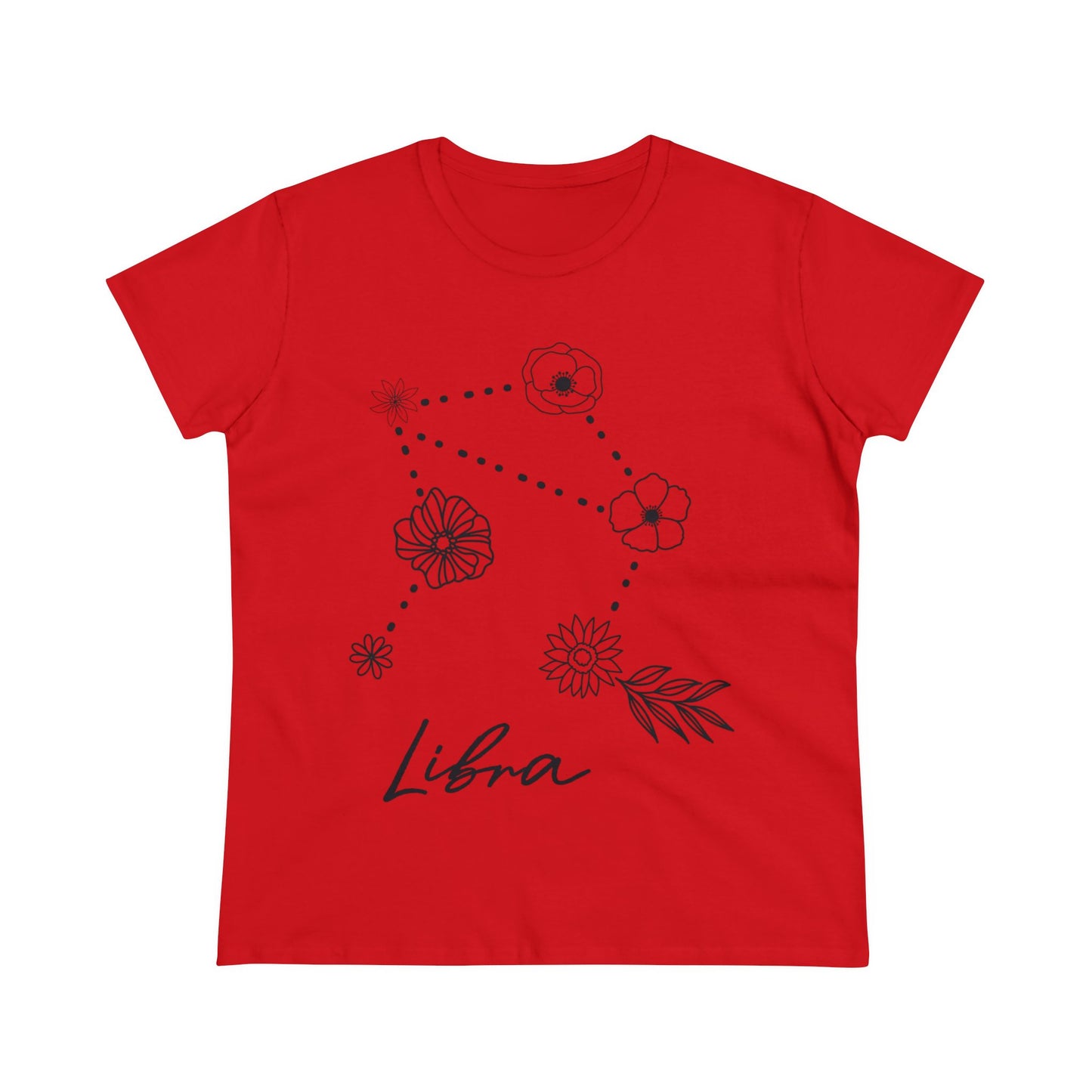 Flower Constellation - Libra - Astrology - Women's Midweight Cotton Tee