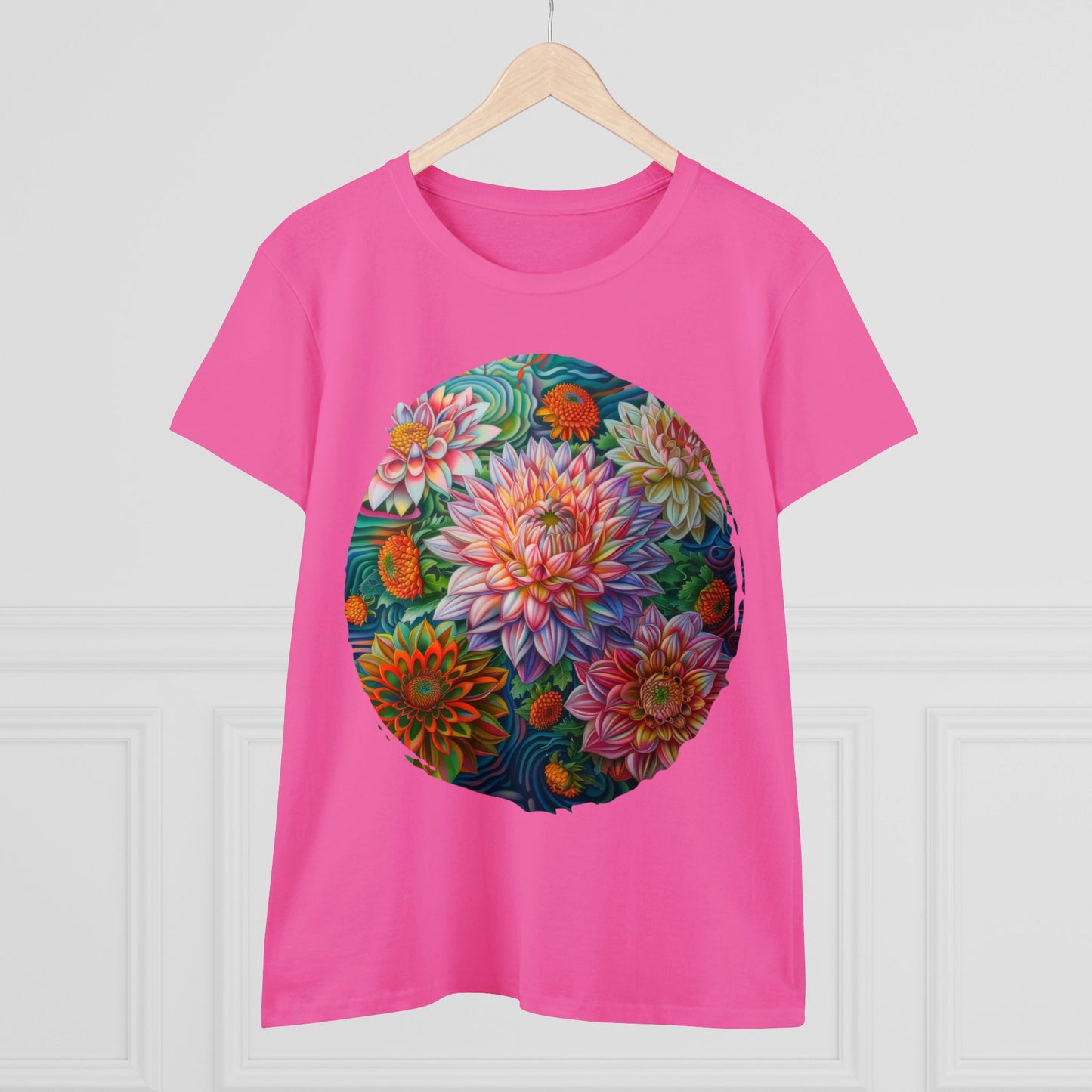 Pastel Flowers - Women's Midweight Cotton Tee