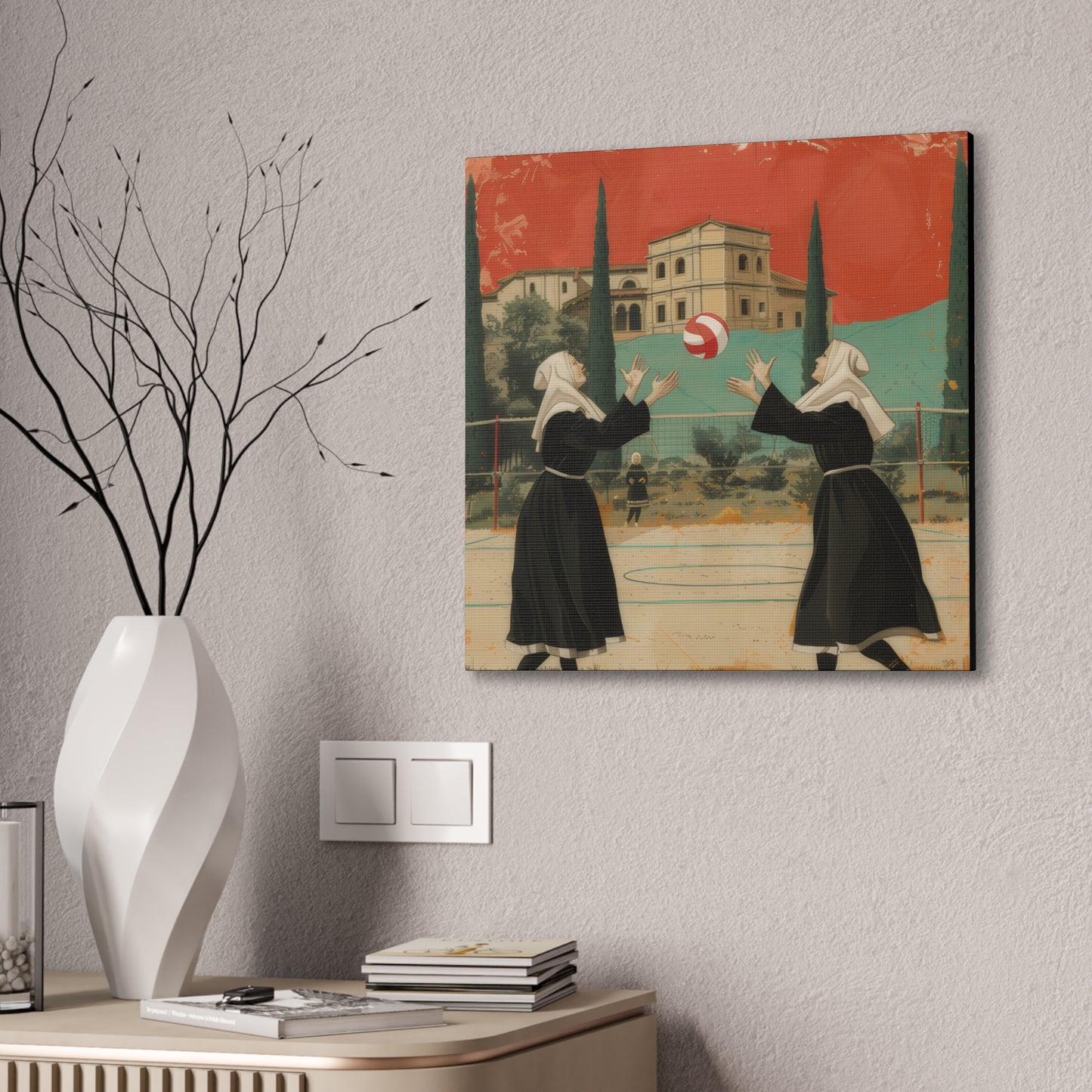 Nuns Volleyball - Canvas Stretched, 0.75"