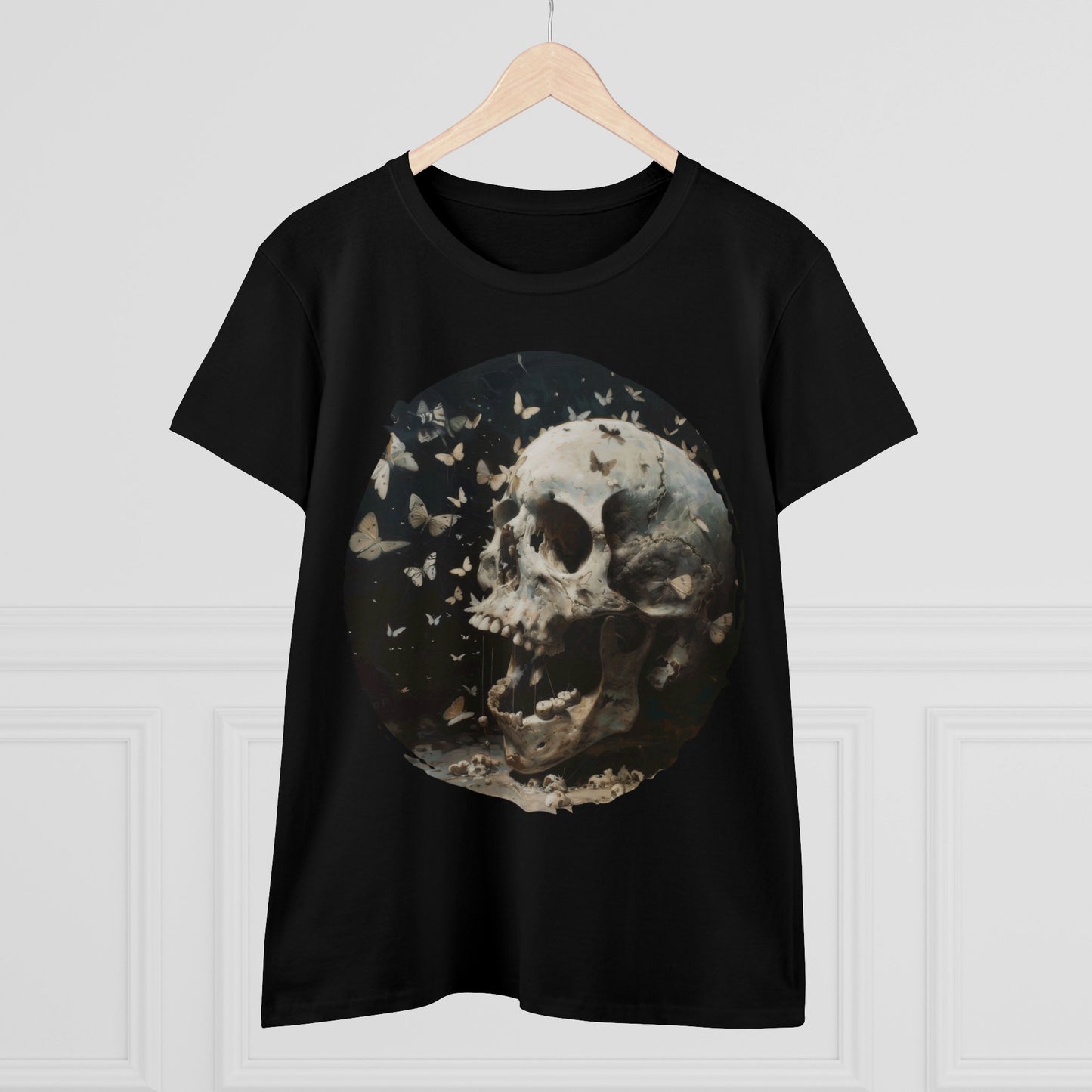 Skull and Butterflies - Women's Midweight Cotton Tee