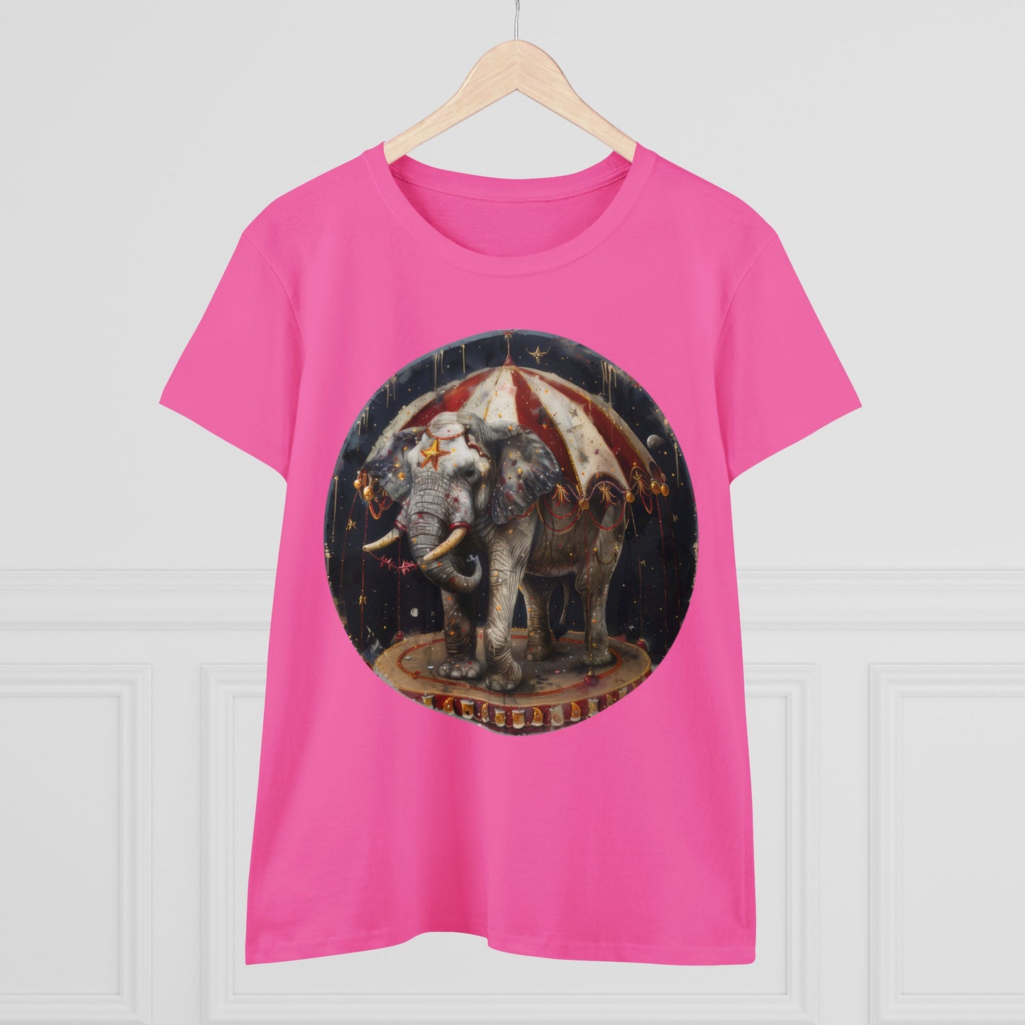 Circus Elephant - Women's Midweight Cotton Tee