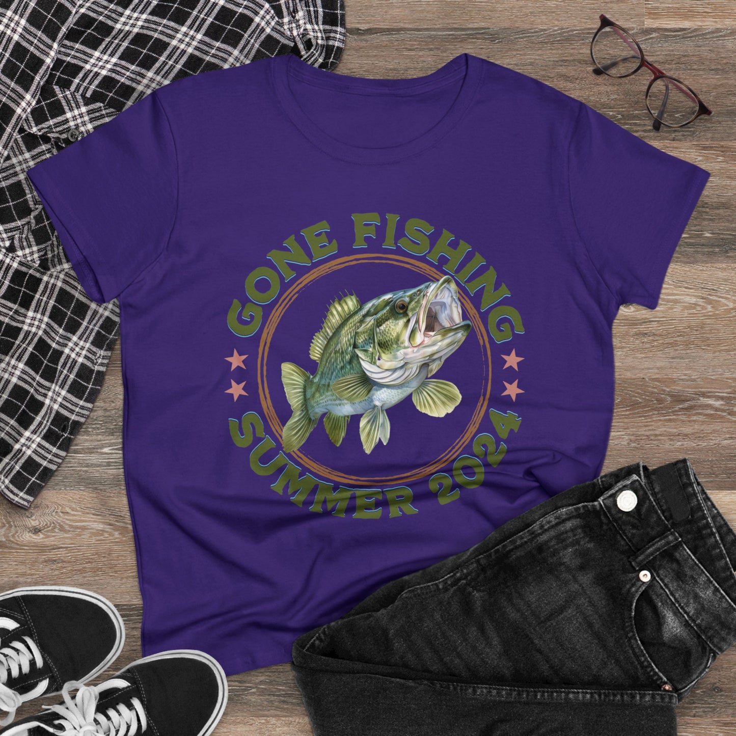 Gone Fishing - Women's Midweight Cotton Tee