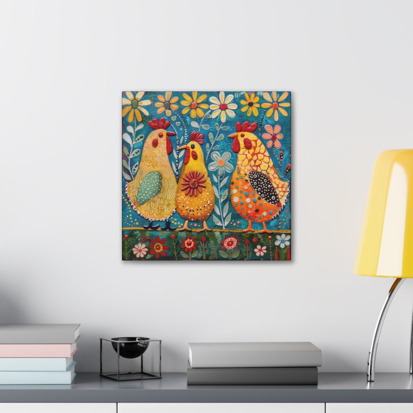 Chickens - Canvas Stretched, 0.75" - Canvas Stretched, 0.75"