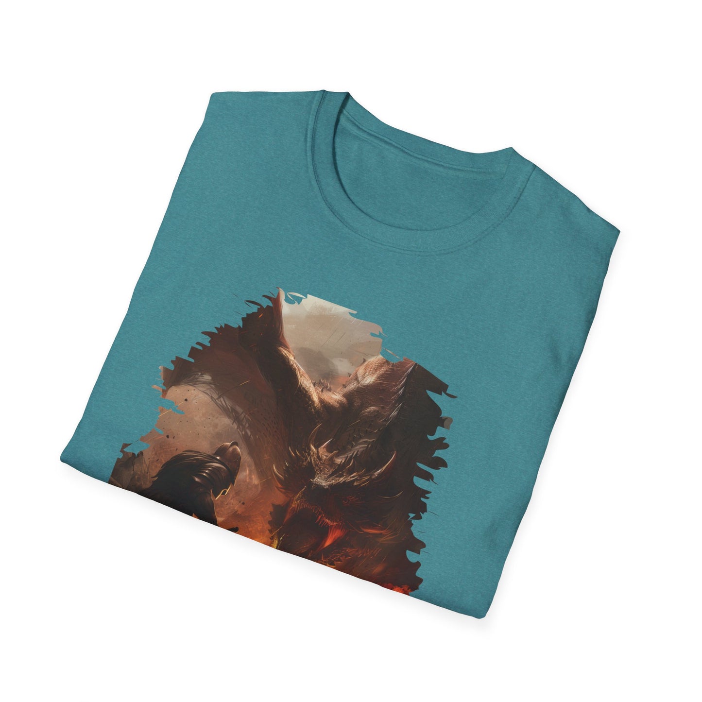 Fighter and Dragon - Unisex Softstyle T-Shirt