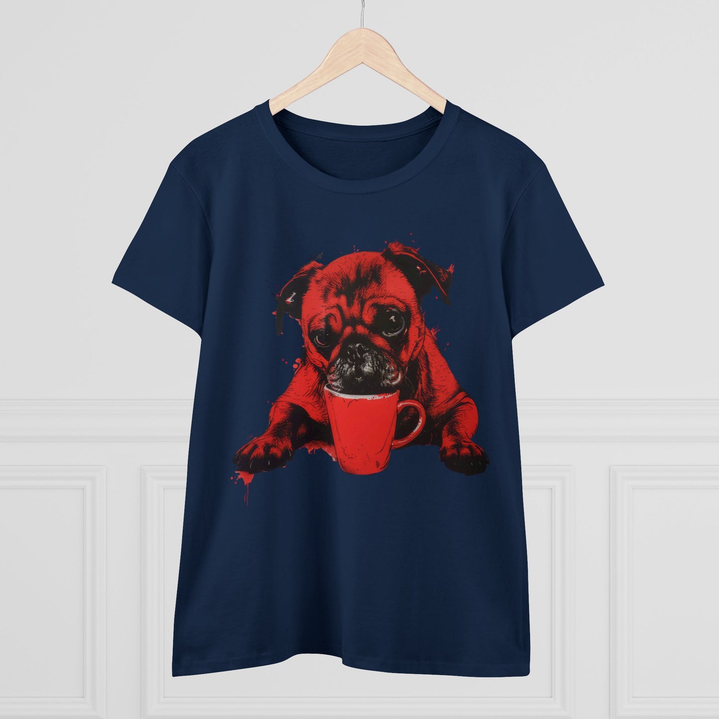 Dog Likes Coffee - Women's Midweight Cotton Tee