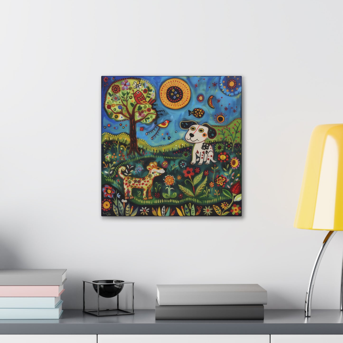 Spring Dogs - Canvas Stretched, 0.75"