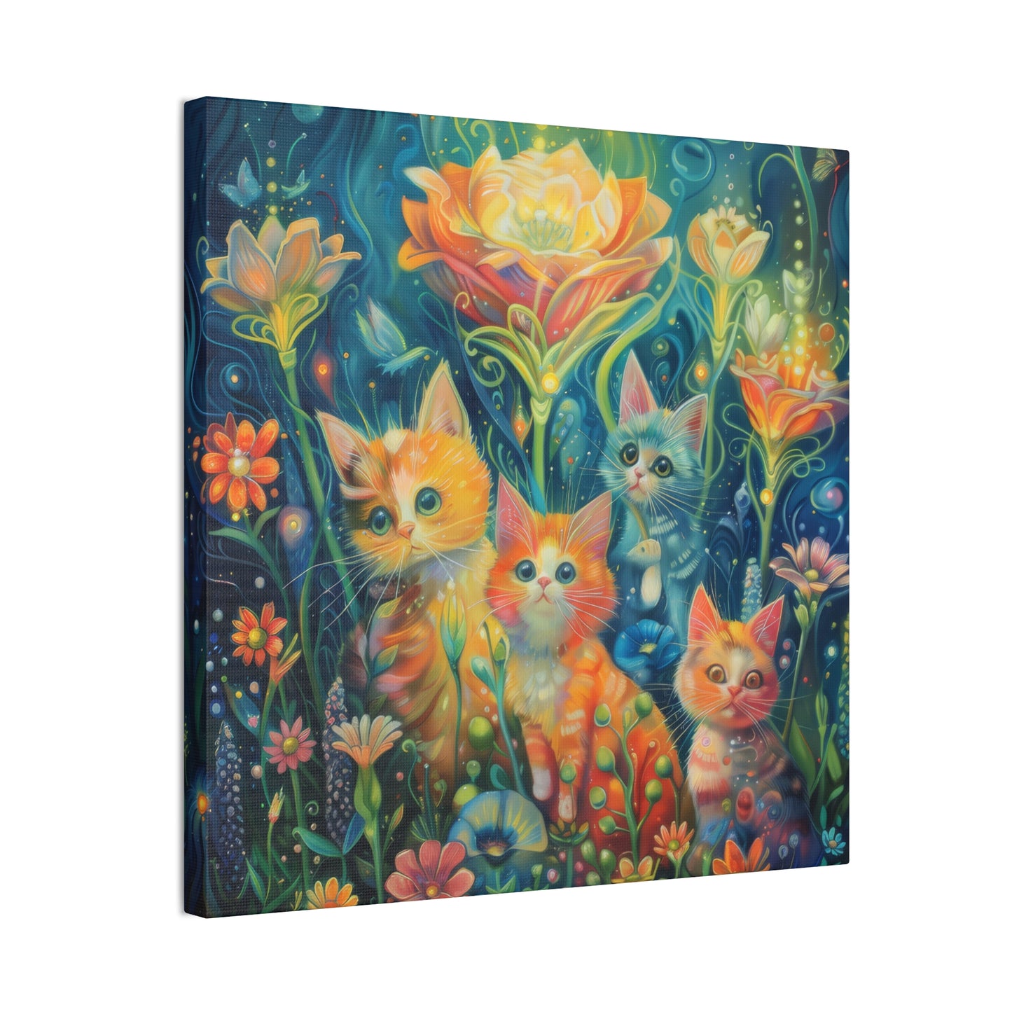 Cats and Flowers - Canvas Stretched, 0.75"