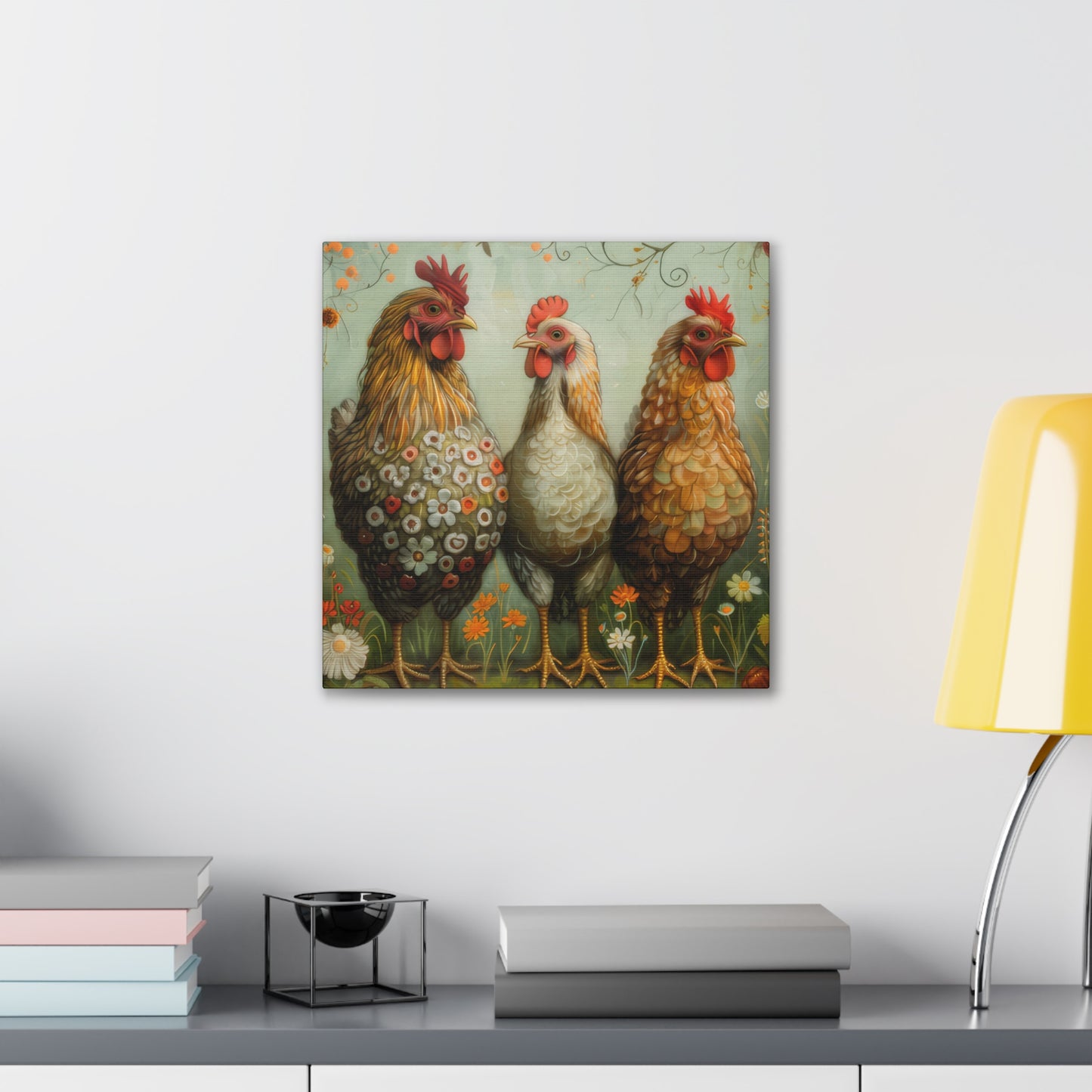 Chickens - Canvas Stretched, 0.75" - Canvas Stretched, 0.75"