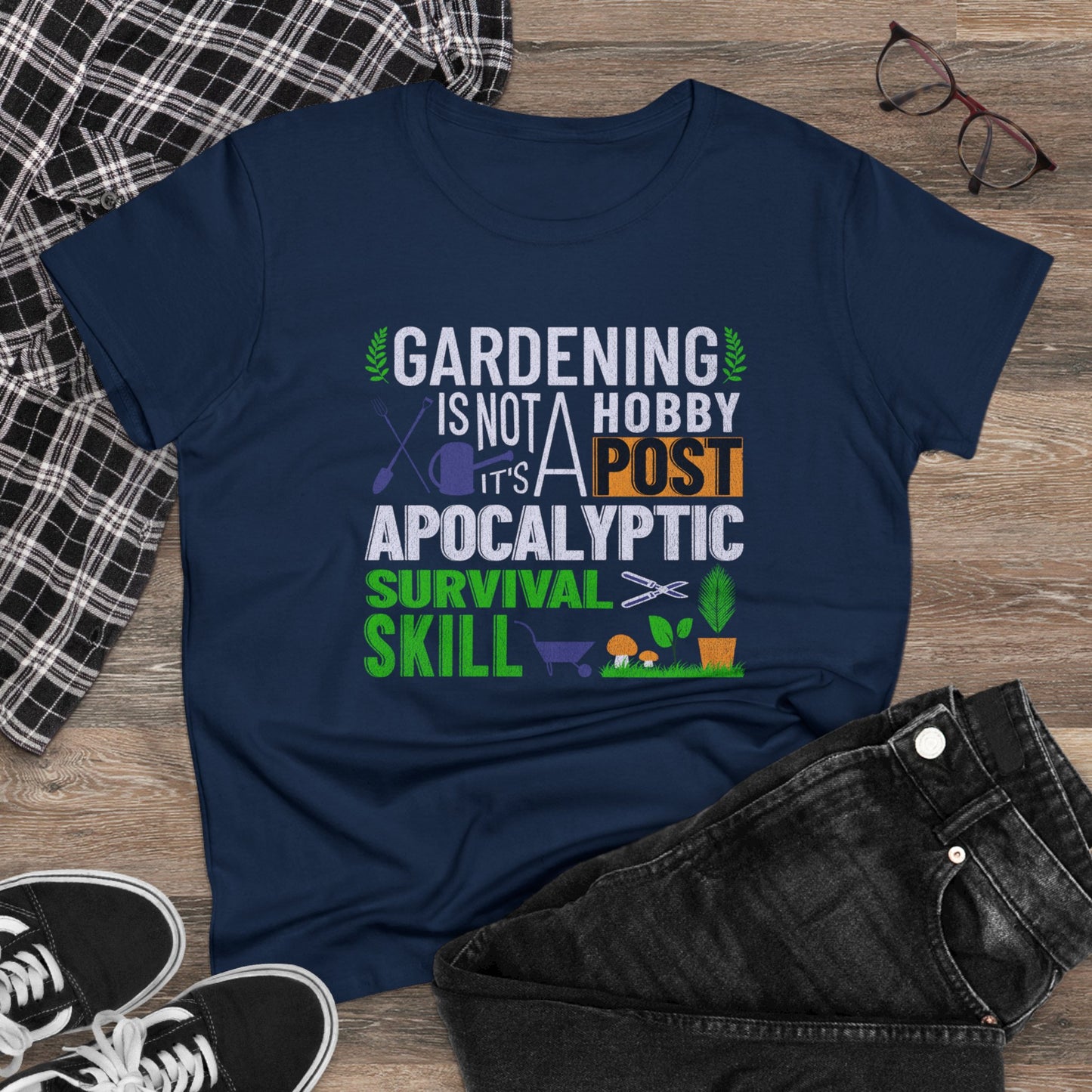 Gardening Is a Survival Skill - Gardening - Women's Midweight Cotton Tee