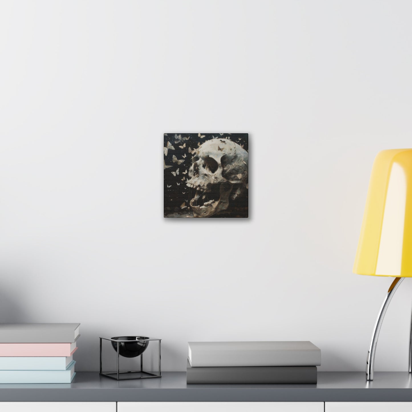 Skull and Butterflies - Canvas Stretched, 0.75"