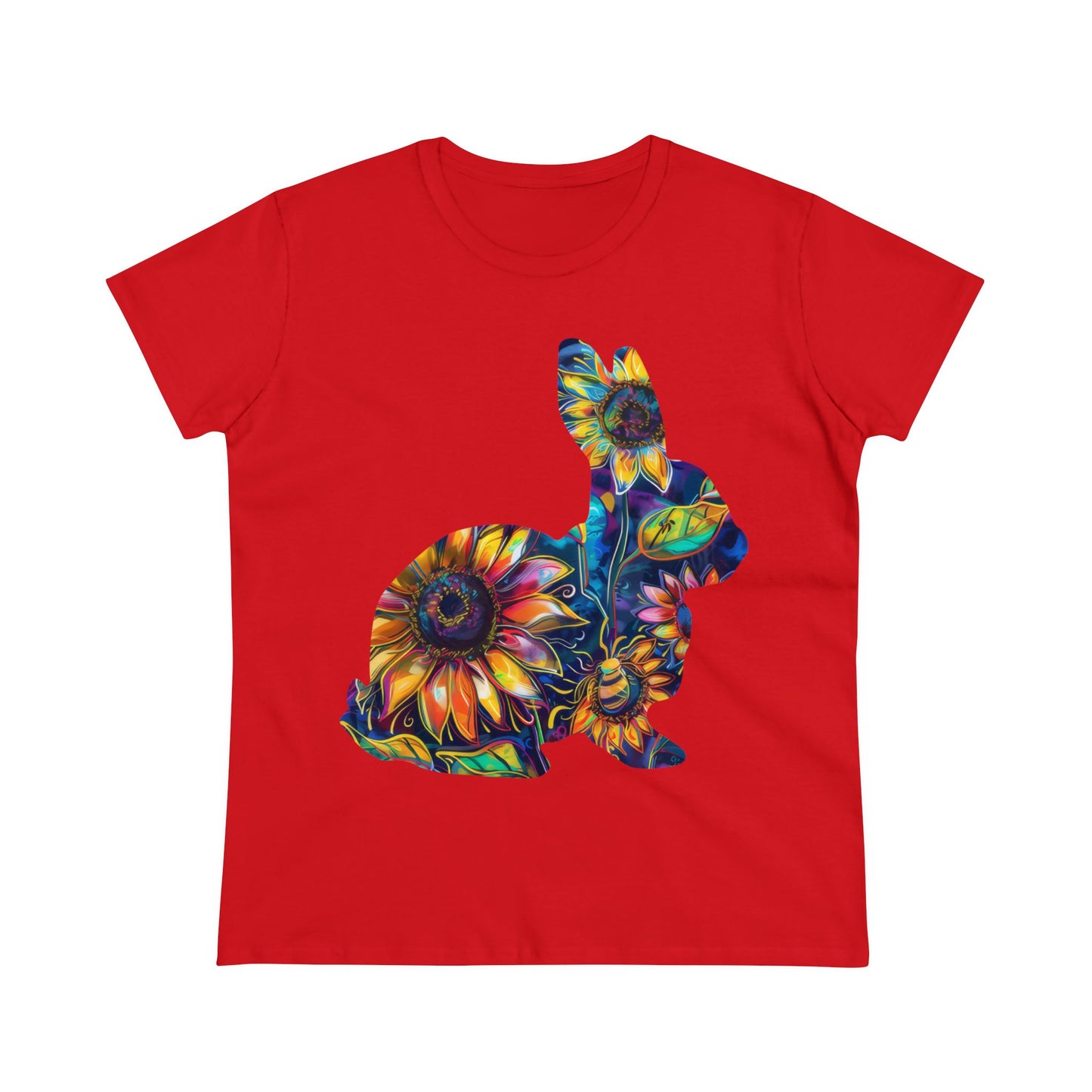 Flower Bunny - Women's Midweight Cotton Tee