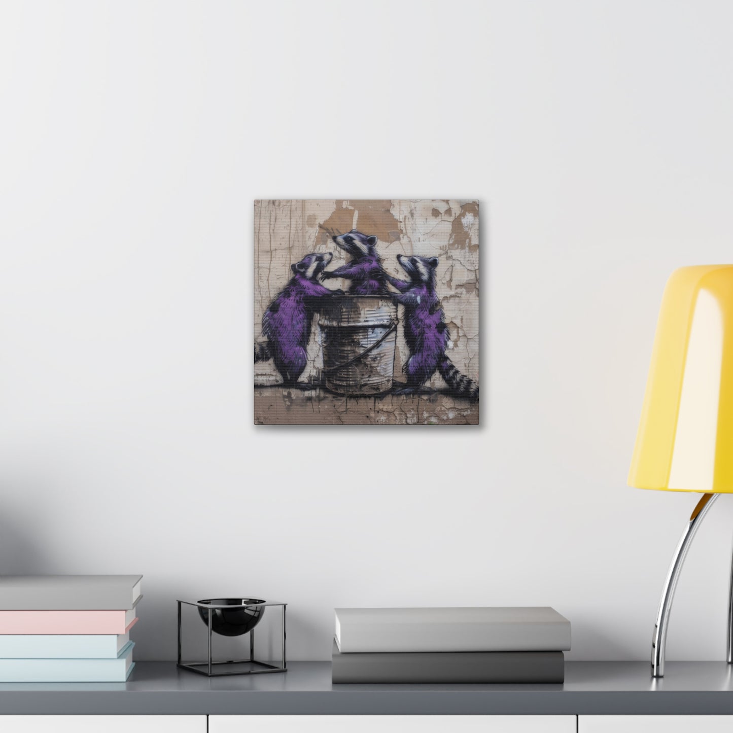 Raccoon Party - Canvas Stretched, 0.75"