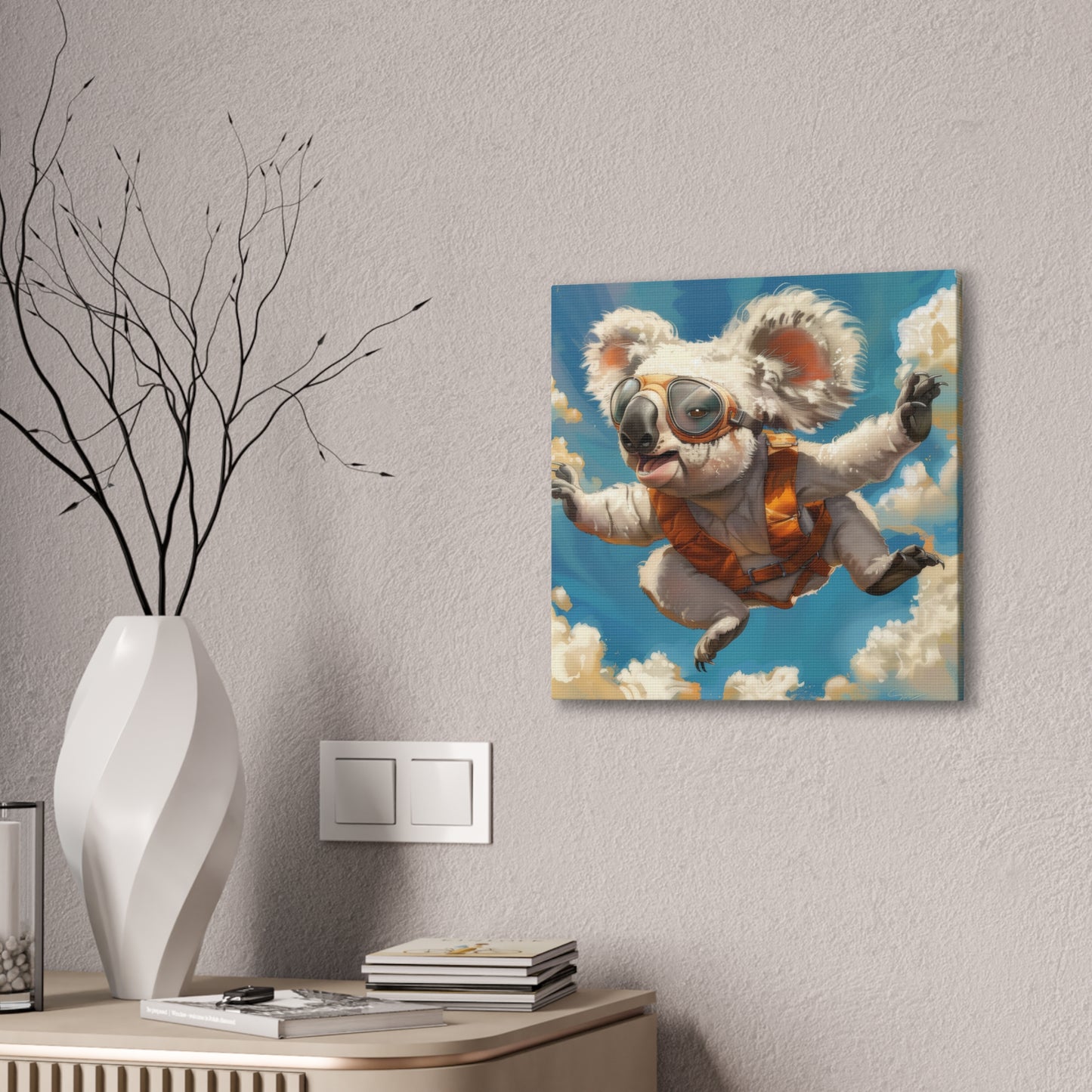 Koala Freefall - Canvas Stretched, 0.75"