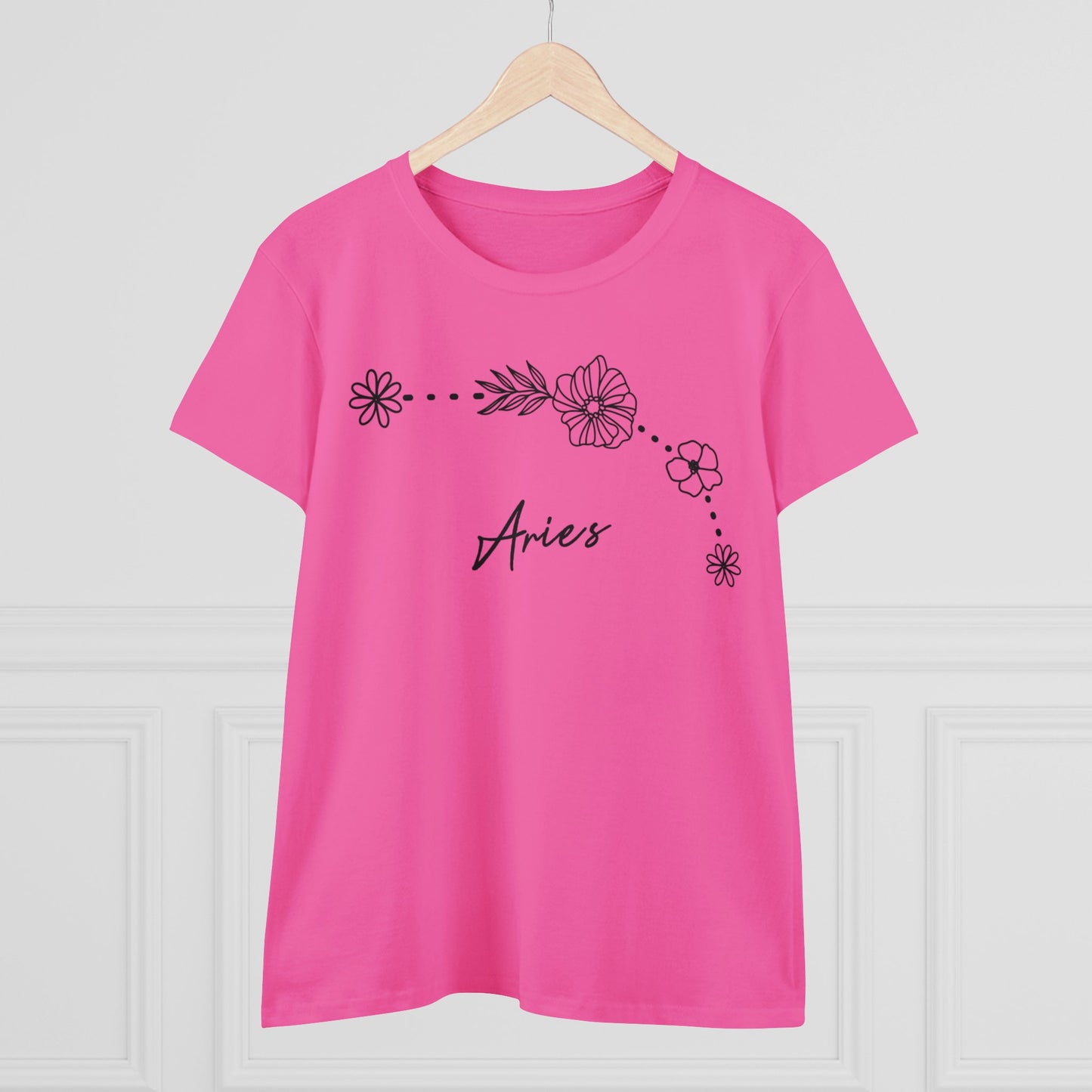 Flower Constellation - Aries - Astrology - Women's Midweight Cotton Tee