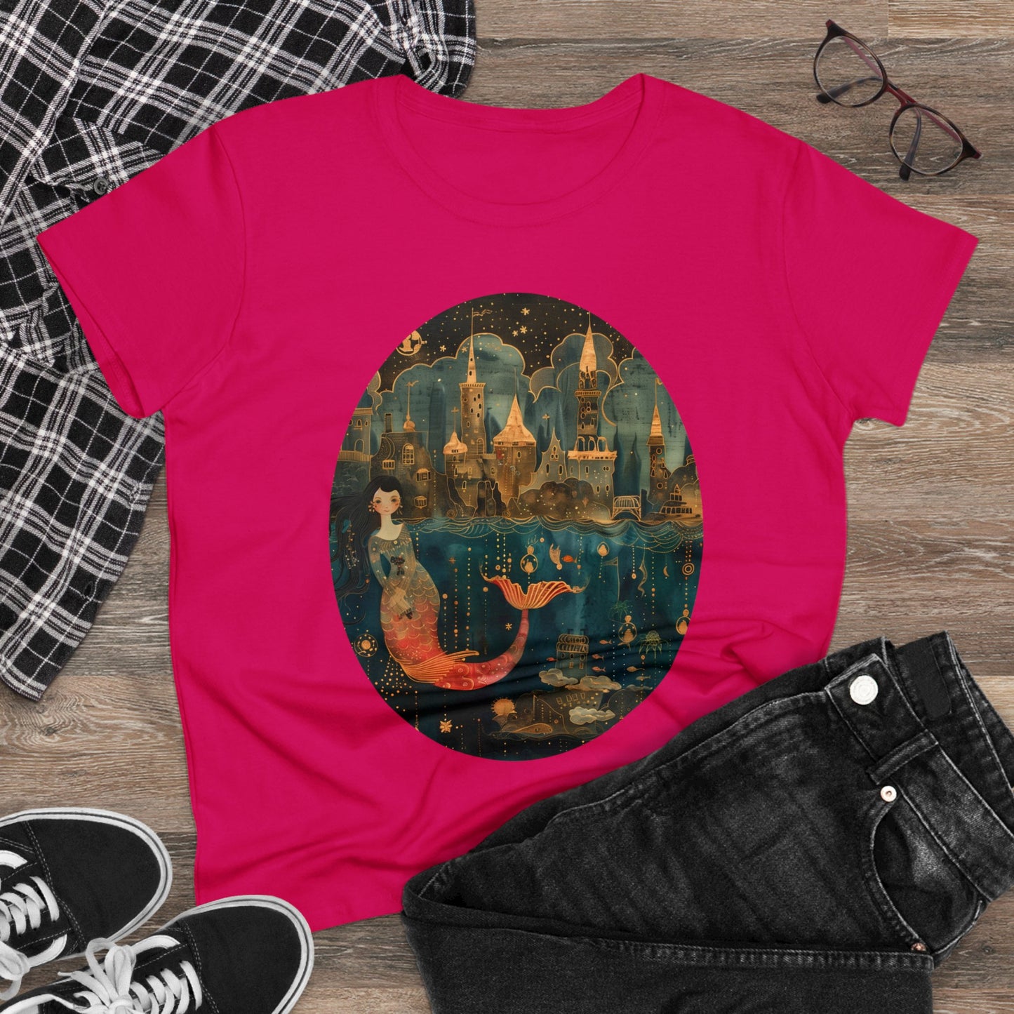 Mermaid - Fantasy - Women's Midweight Cotton Tee