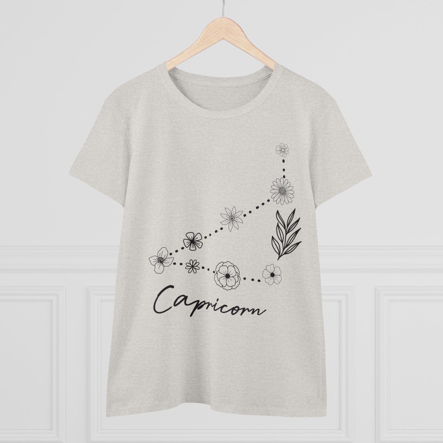 Flower Constellation - Capricorn - Astrology - Women's Midweight Cotton Tee