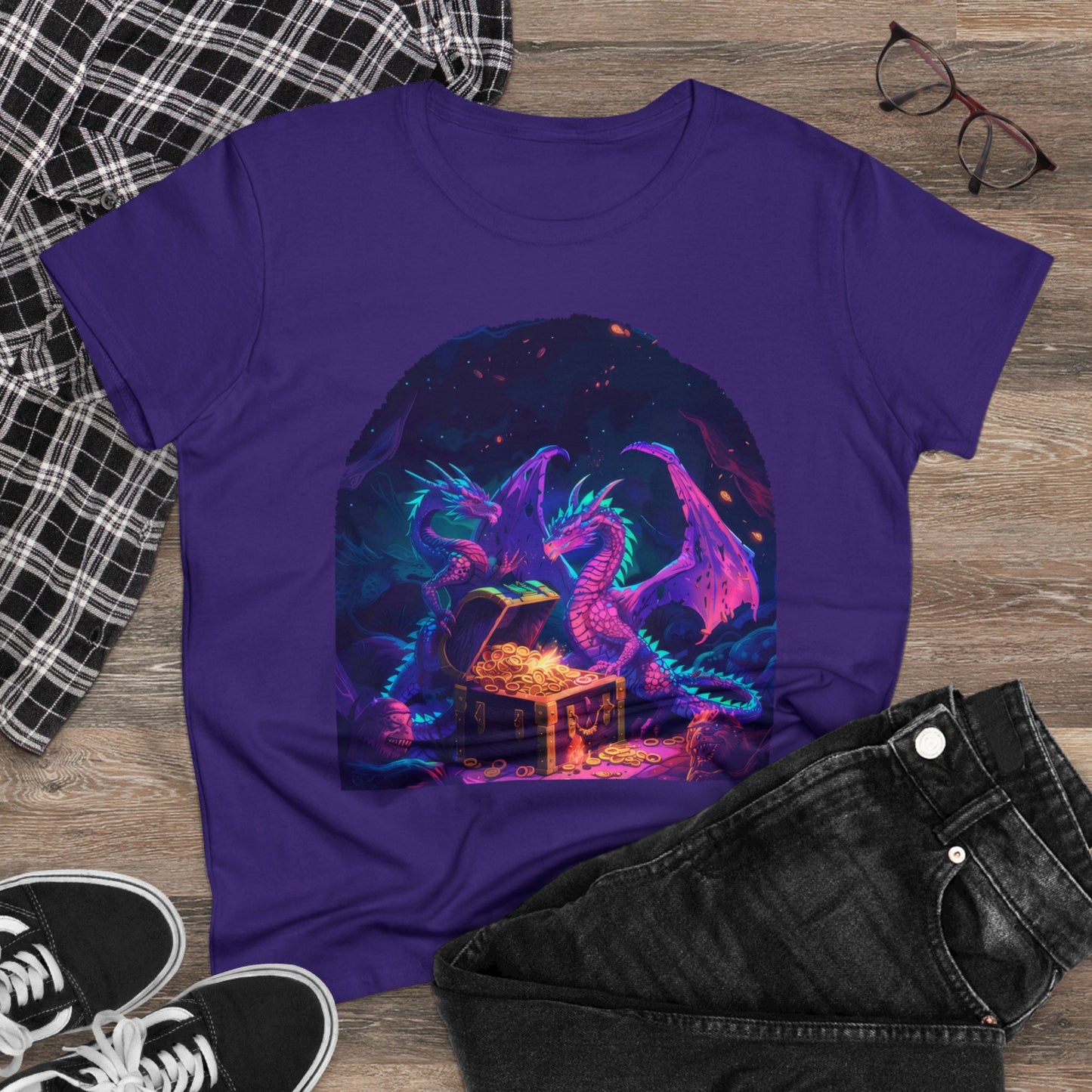 Dragons and Loot - Fantasy - Women's Midweight Cotton Tee