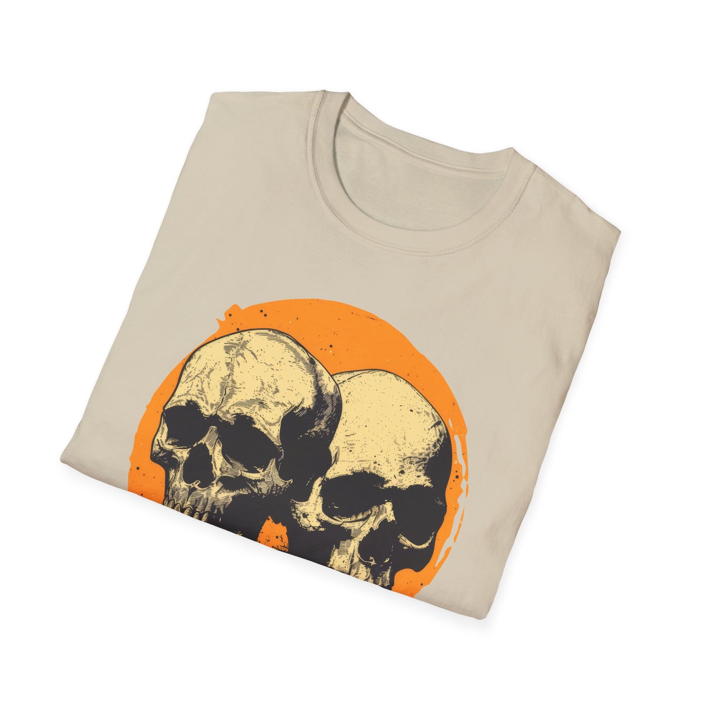 Skulls on Orange - Unisex Softstyle T-Shirt