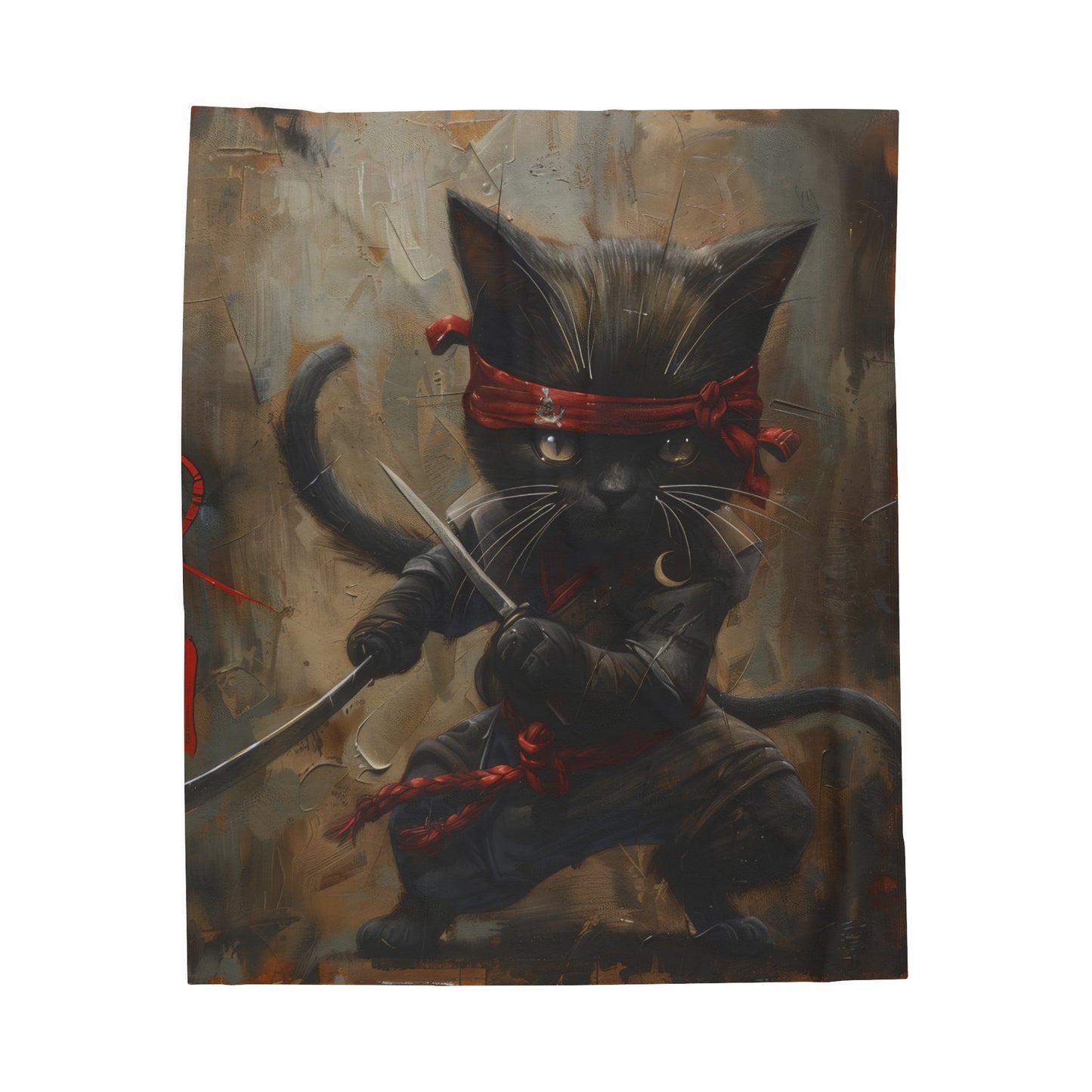 Ninja Kitty - Velveteen Plush Blanket