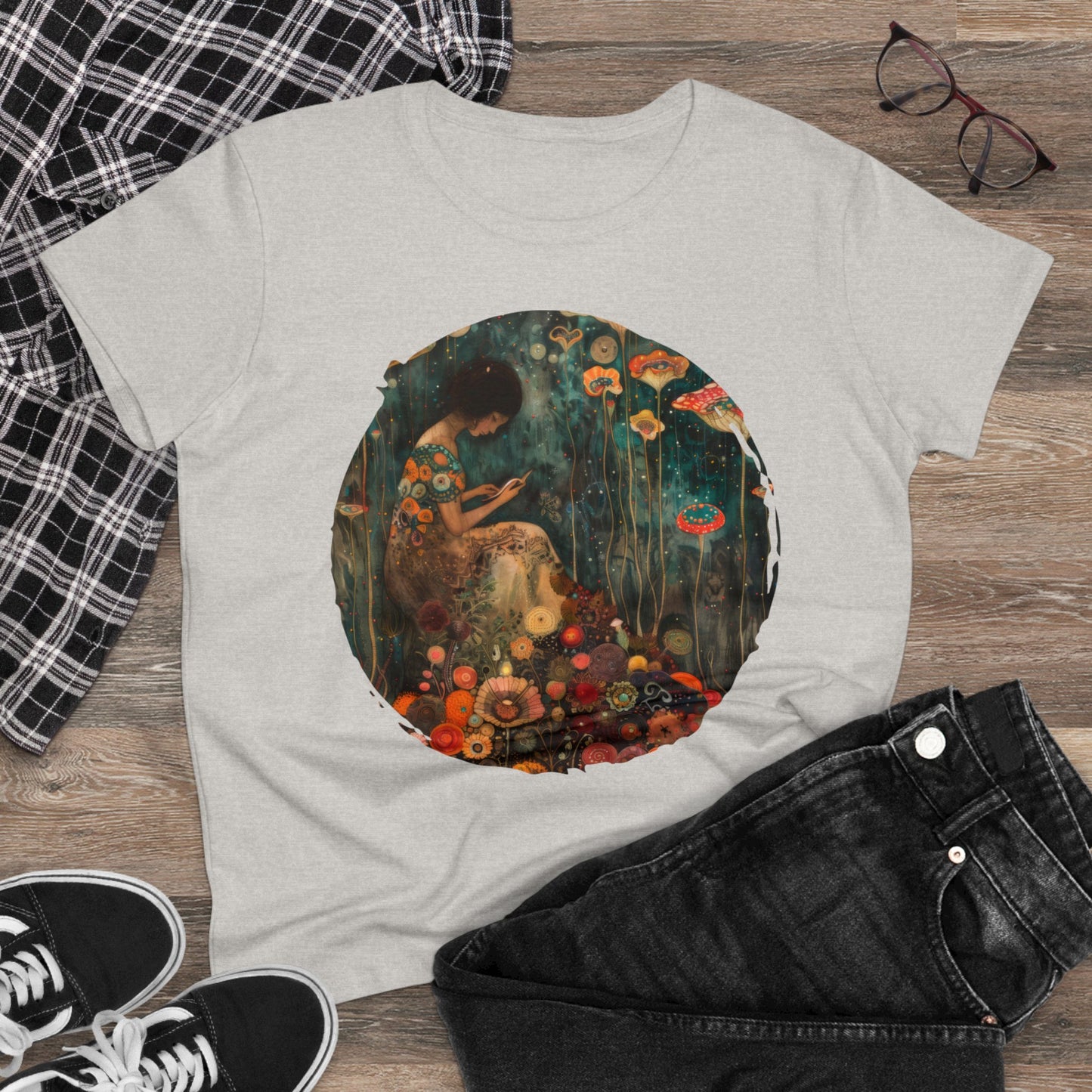 Mushroom Girl - Women's Midweight Cotton Tee