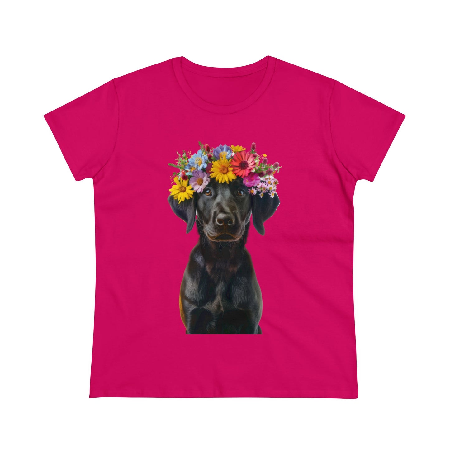 Dog's Flower Crown - Women's Midweight Cotton Tee