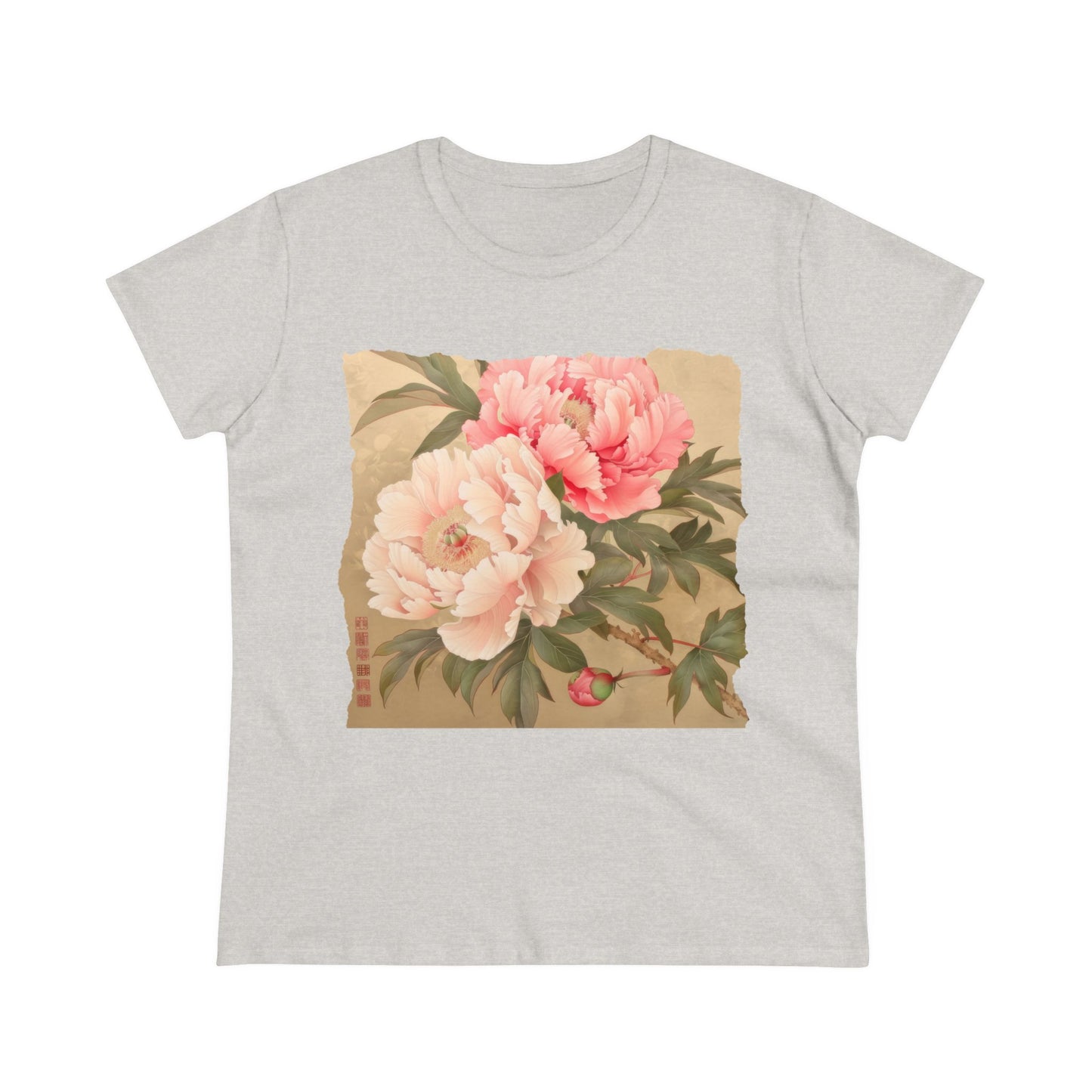 Peony - Flower - Women's Midweight Cotton Tee