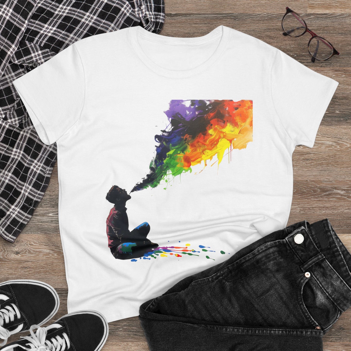 Rainbow Breath - Women's Midweight Cotton Tee