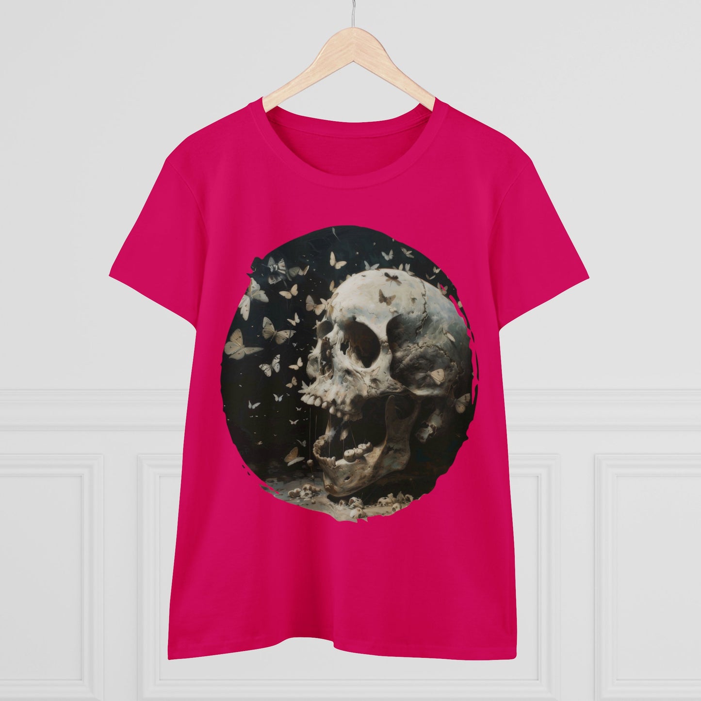 Skull and Butterflies - Women's Midweight Cotton Tee