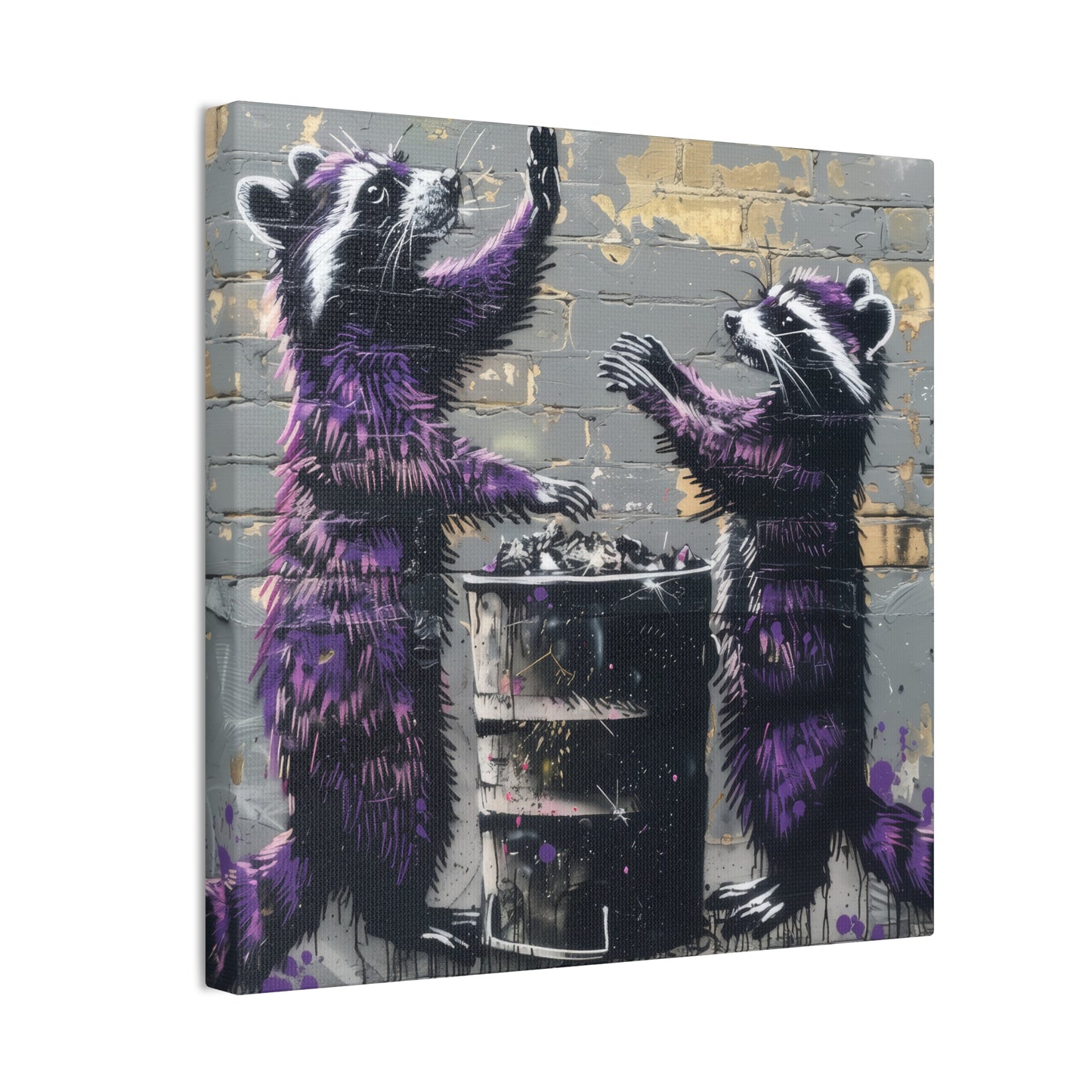 Thankful Raccoons - Canvas Stretched, 0.75"