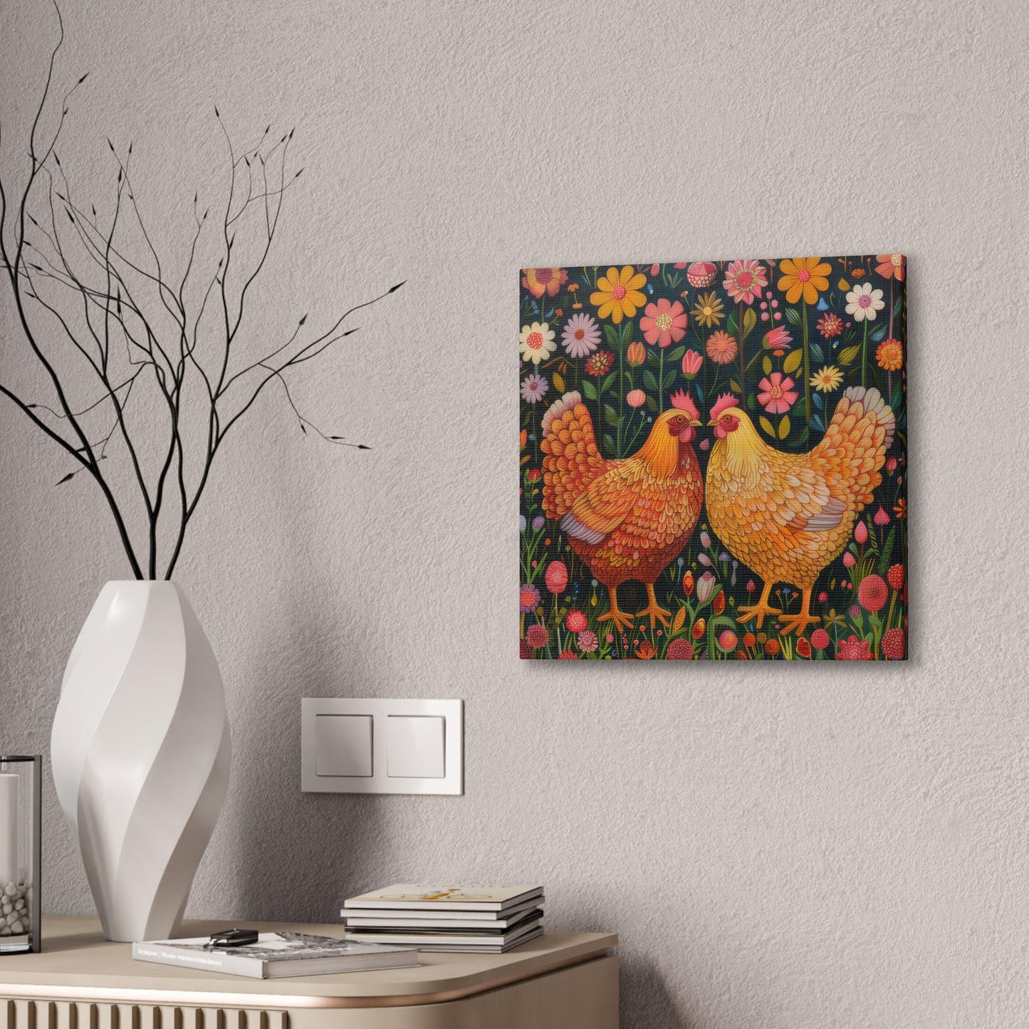 Chickens - Canvas Stretched, 0.75" - Canvas Stretched, 0.75"