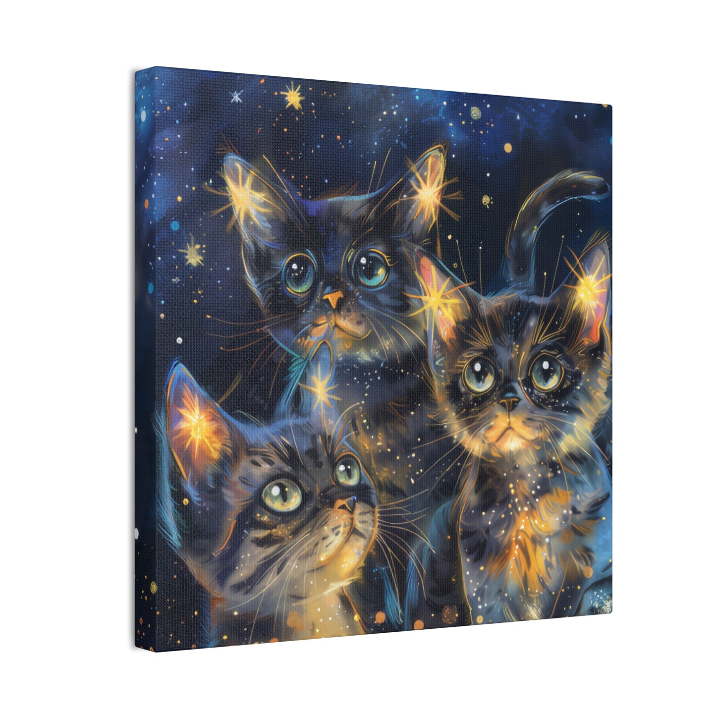 Sparkly Kitties - Canvas Stretched, 0.75"