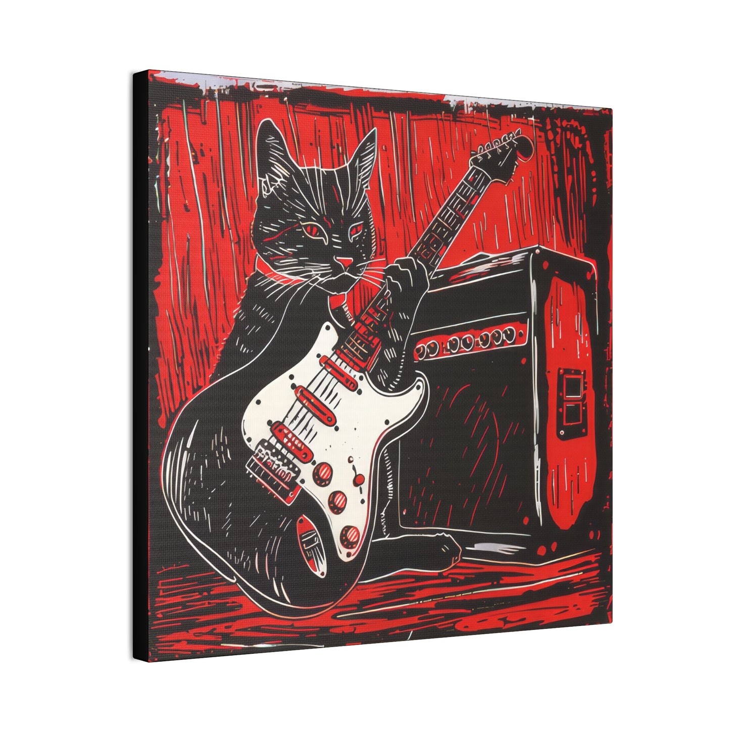 Blues Cat - Canvas Stretched, 0.75"