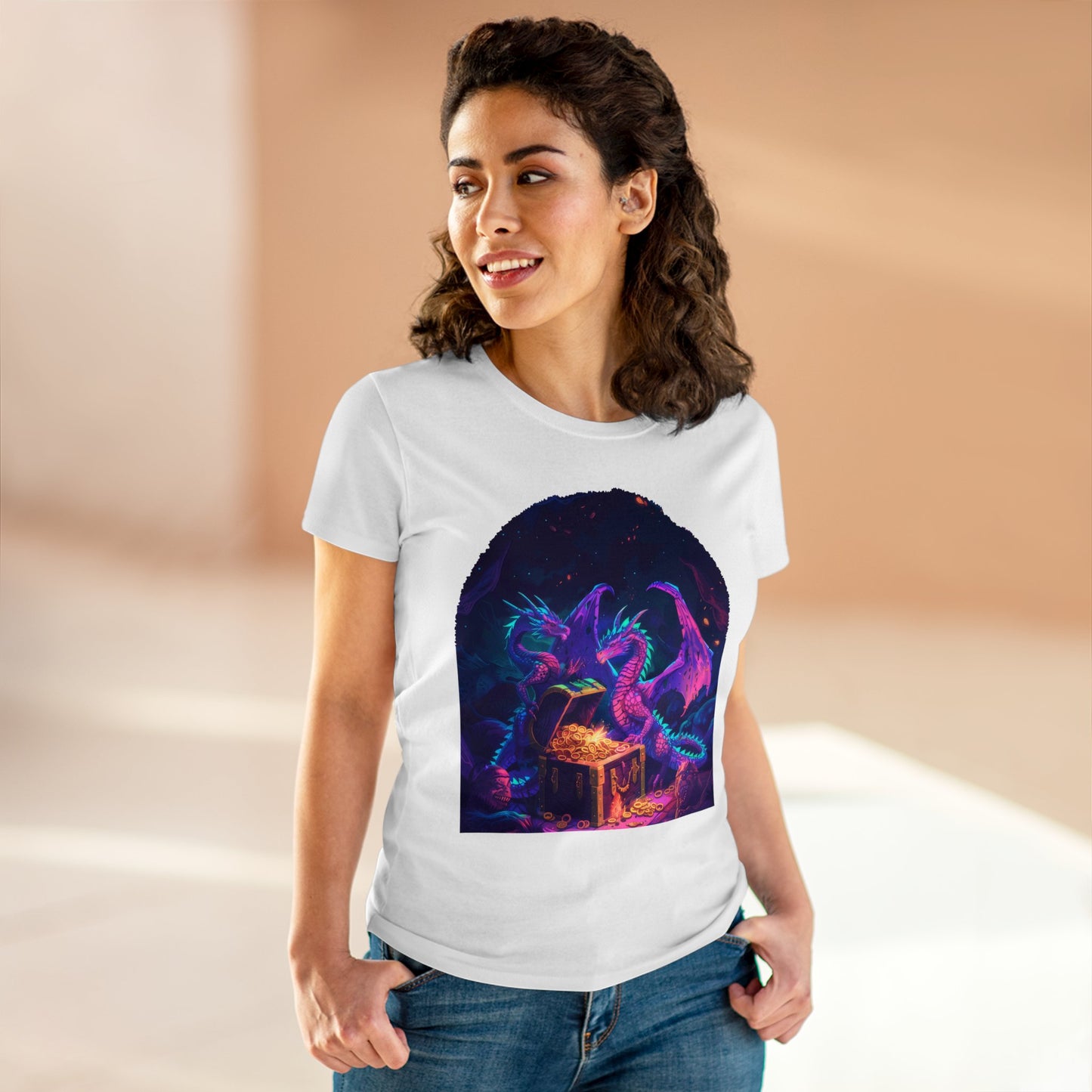 Dragons and Loot - Fantasy - Women's Midweight Cotton Tee