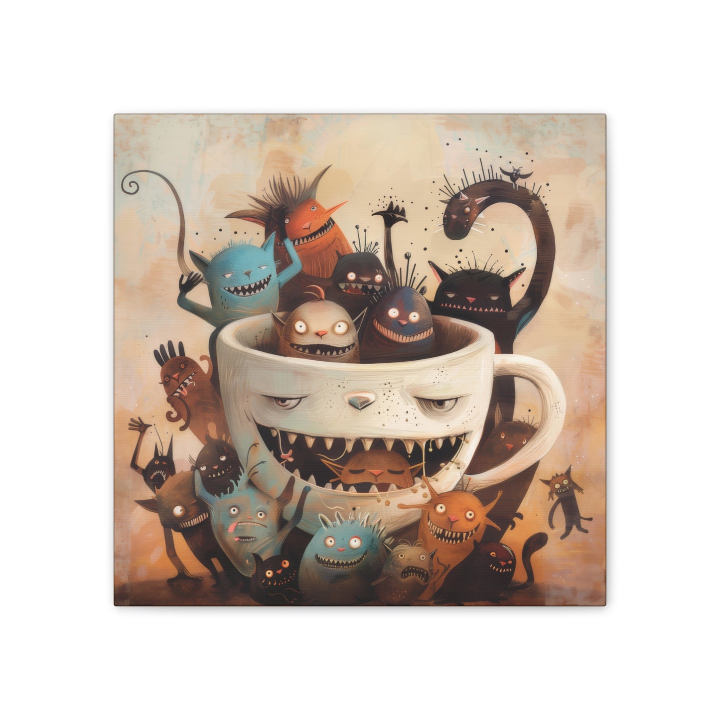 Coffee Monster - Canvas Stretched, 0.75"