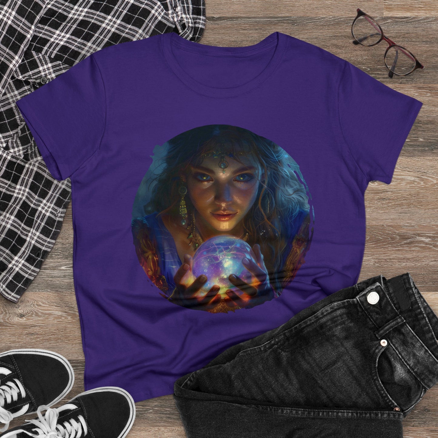 Crystal Ball - Mysticism - Women's Midweight Cotton Tee