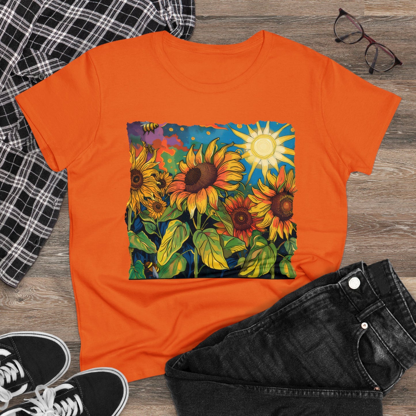 Sunflowers - Women's Midweight Cotton Tee