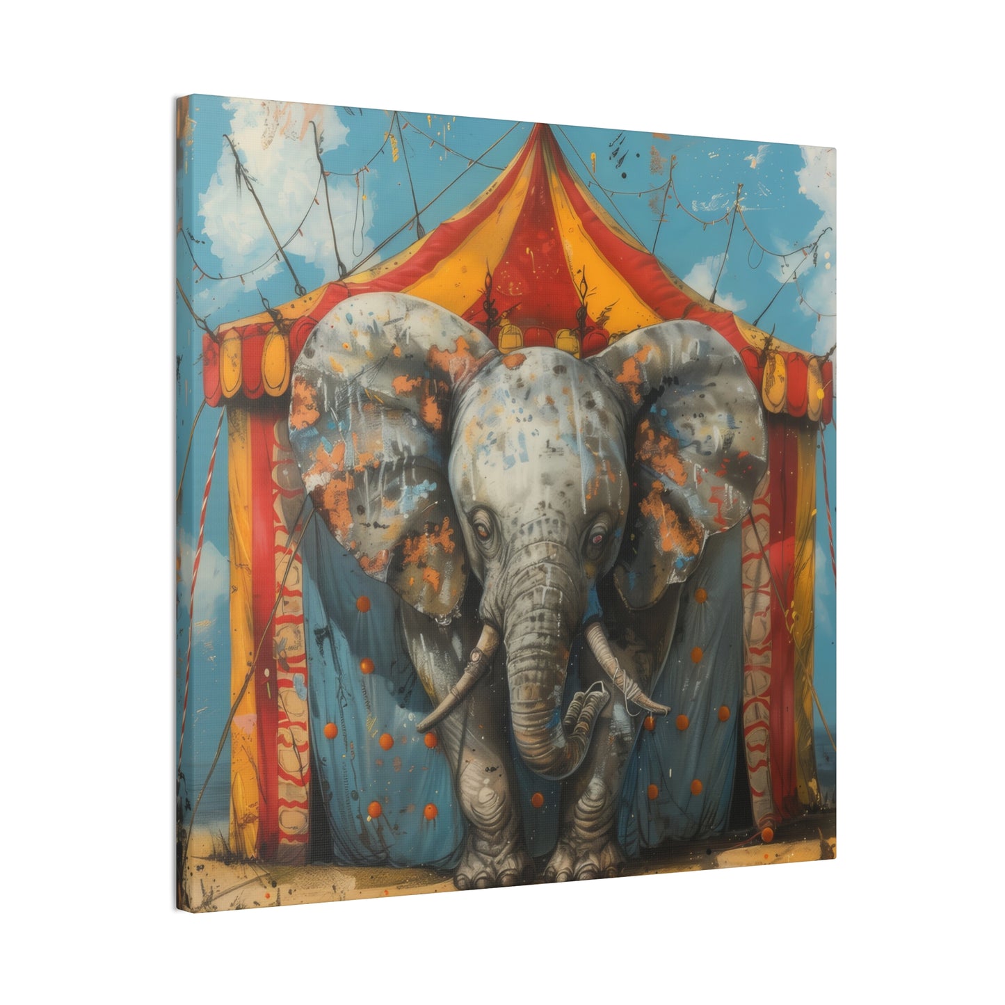 Circus Elephant - Canvas Stretched, 0.75"