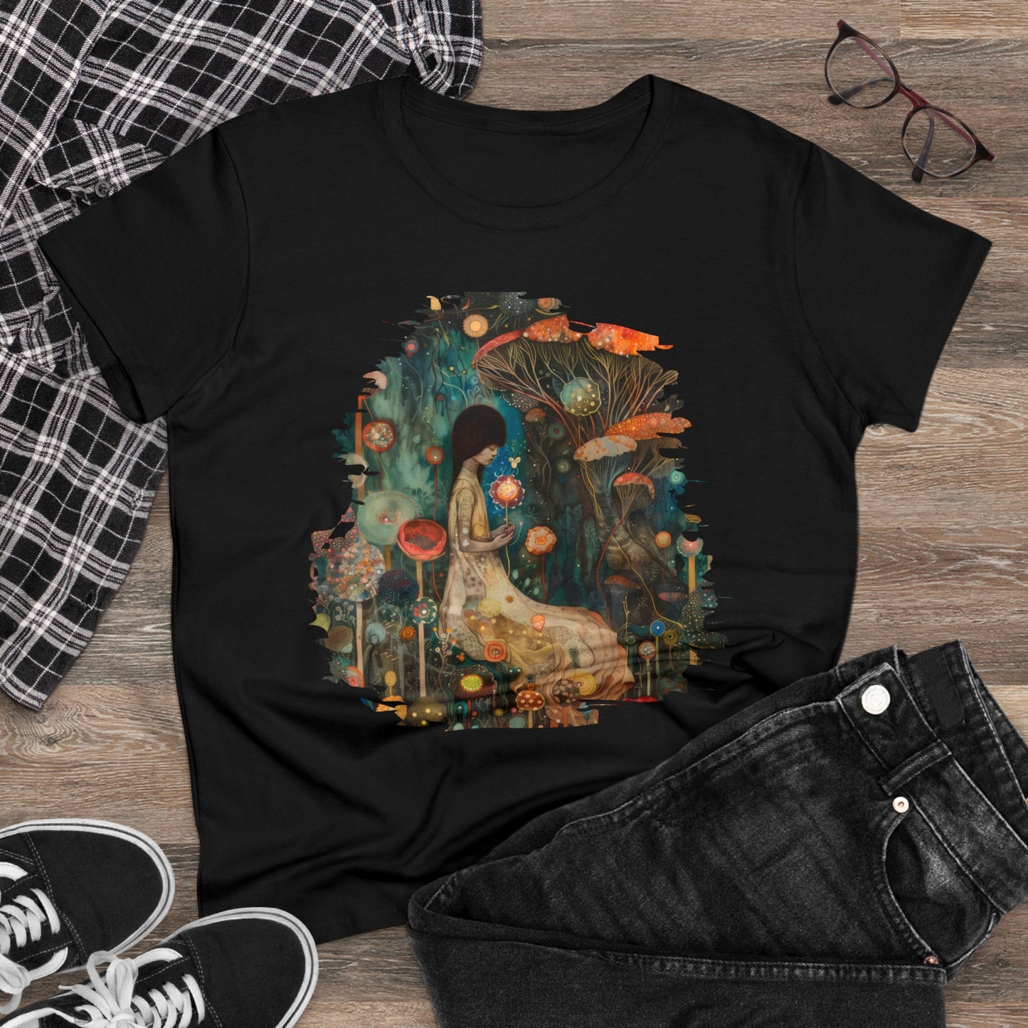 Mushroom Girl - Women's Midweight Cotton Tee